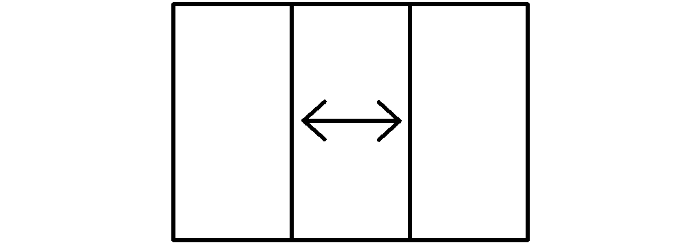 建具図面記号一覧-自由片引き窓