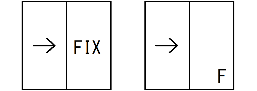 建具図面記号一覧-片引き（Ⅰ）