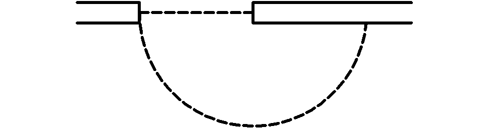 建具図面記号一覧-常時開放式防火戸（片引き180度）