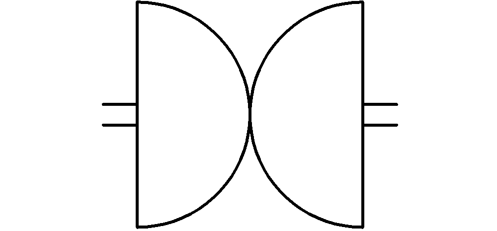 建具図面記号一覧-自由開き扉（両開き）